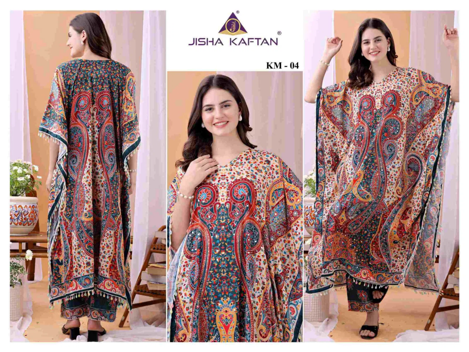 Jisha Kaftan Co Ord Set With Value Addition Volume 1 Poly Feather Silk Orders In India